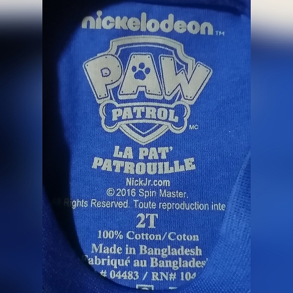 🔥SALE🔥 Paw Patrol Chase Marshall Rubble Boy's Long Sleeved T-shirt NWT Size 2T - Picture 3 of 4